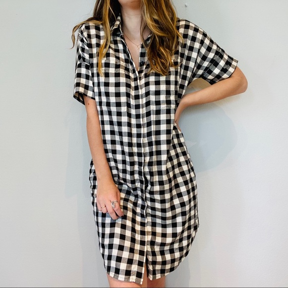 Madewell gingham button down pocket dress XS - Picture 4 of 9